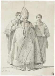 Jacques-Louis David - Study Of A Bishop And Two Clerics For \