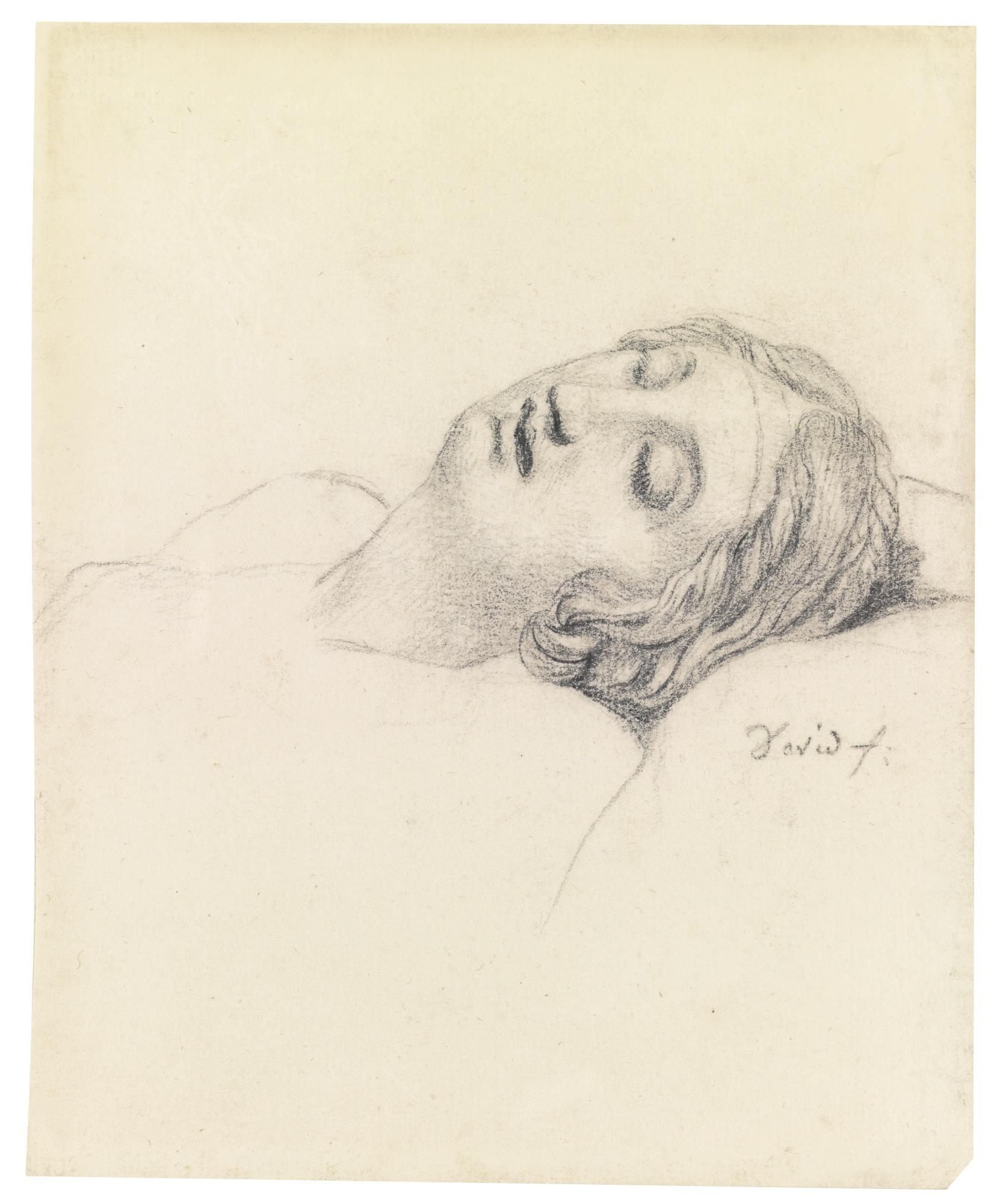 Jacques-Louis David - Study Of The Head Of A Sleeping Woman