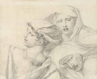 Jacques-Louis David - Three Women In Classical Dress, Bust Length, With Anguished Expressions