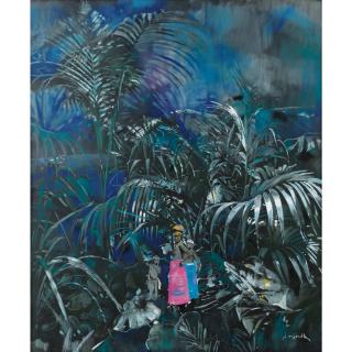 Jacques Majorelle - Femmes Et Enfant Dans Une Végétation Luxuriante