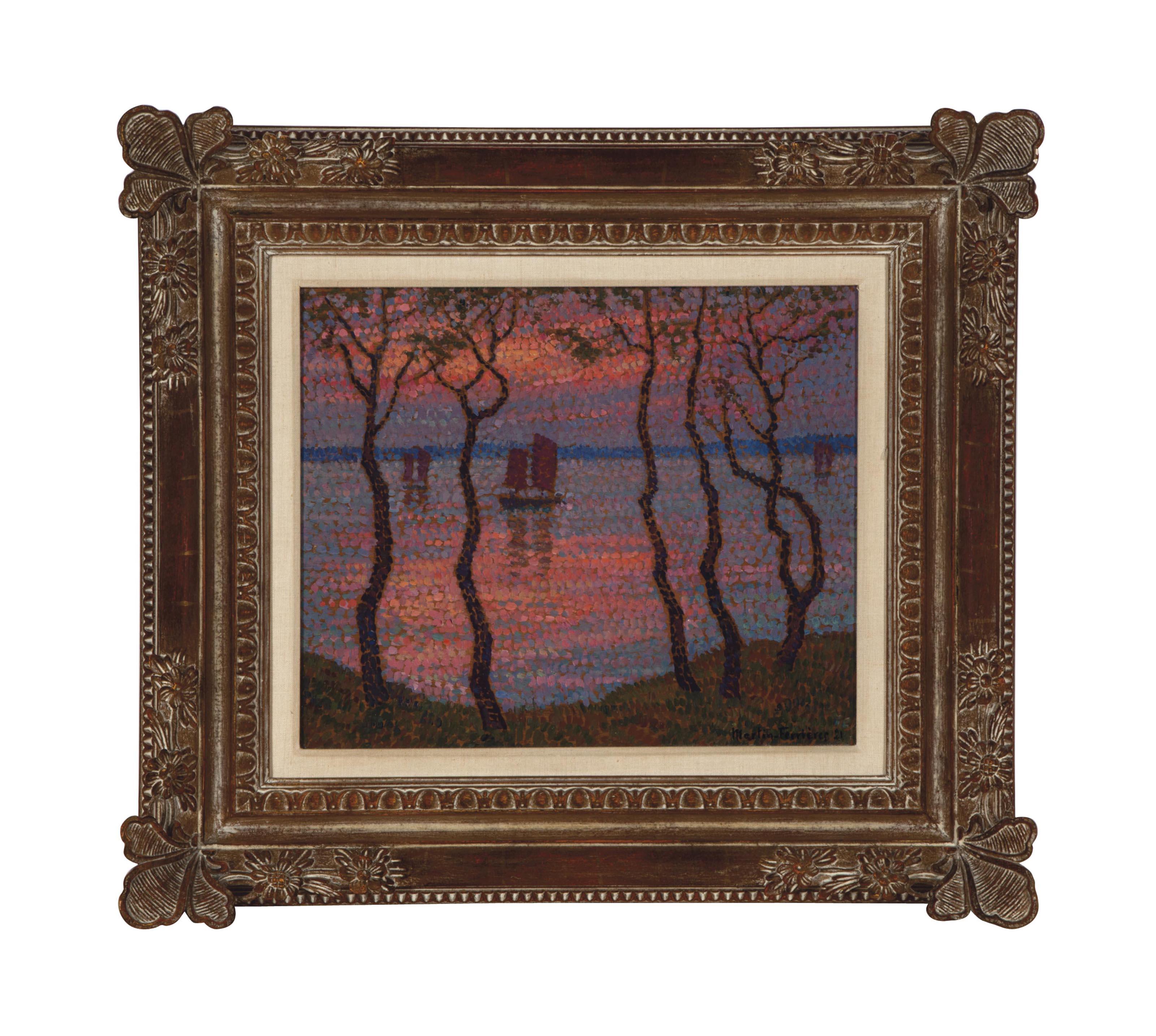 Jacques Martin-Ferrières - Sailboats at sunset