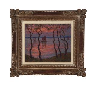 Jacques Martin-Ferrières - Sailboats at sunset