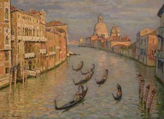 Jacques Martin-Ferrieres - Venise, La Salute et le Grand Canal