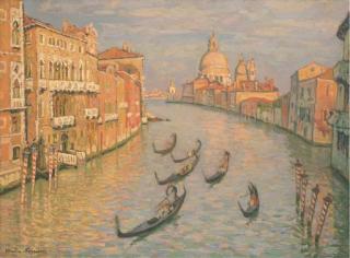 Jacques Martin-Ferrieres - Venise, La Salute et le Grand Canal