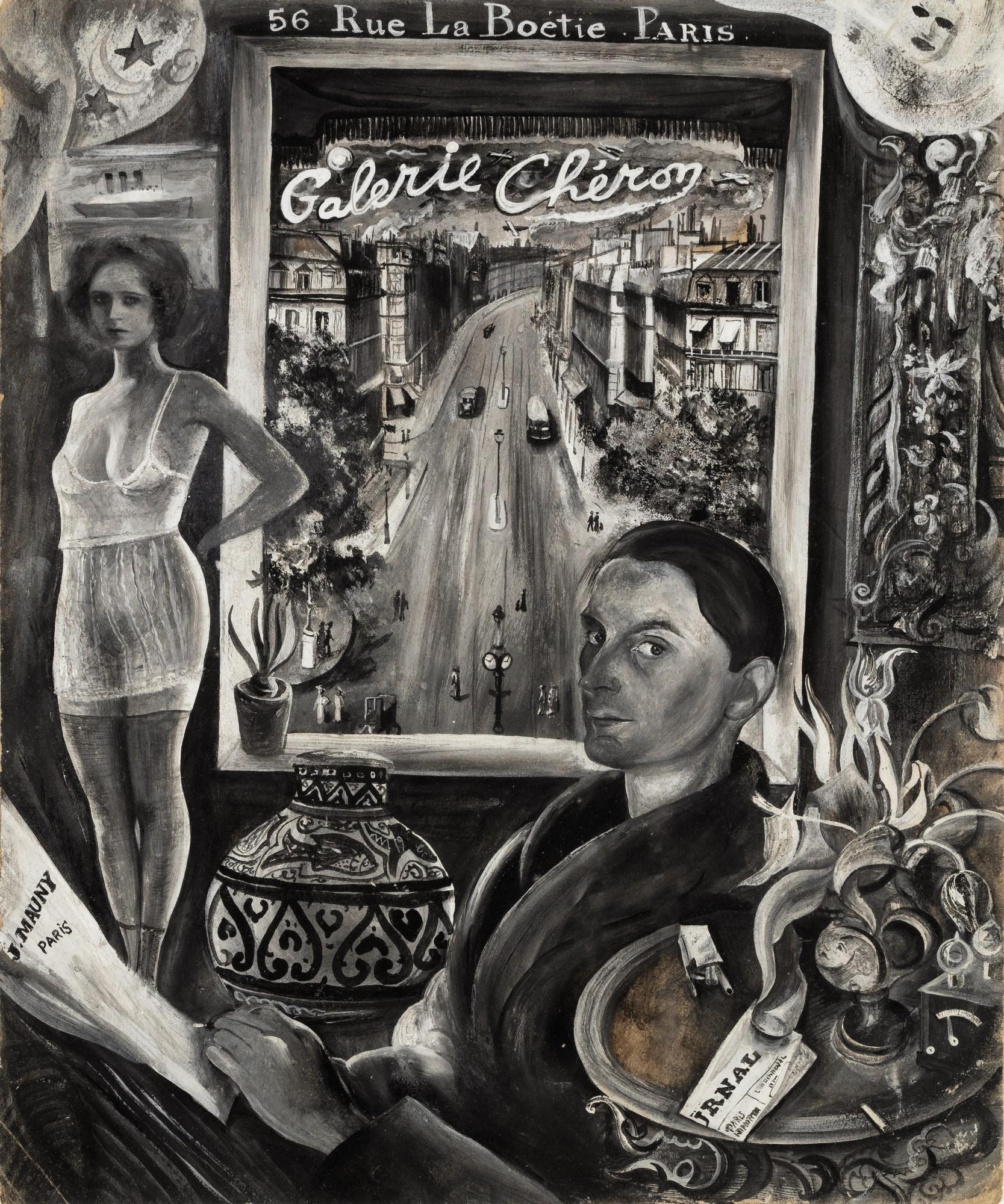 Jacques Mauny - Autoportrait pour une affiche de la galerie Chéron
