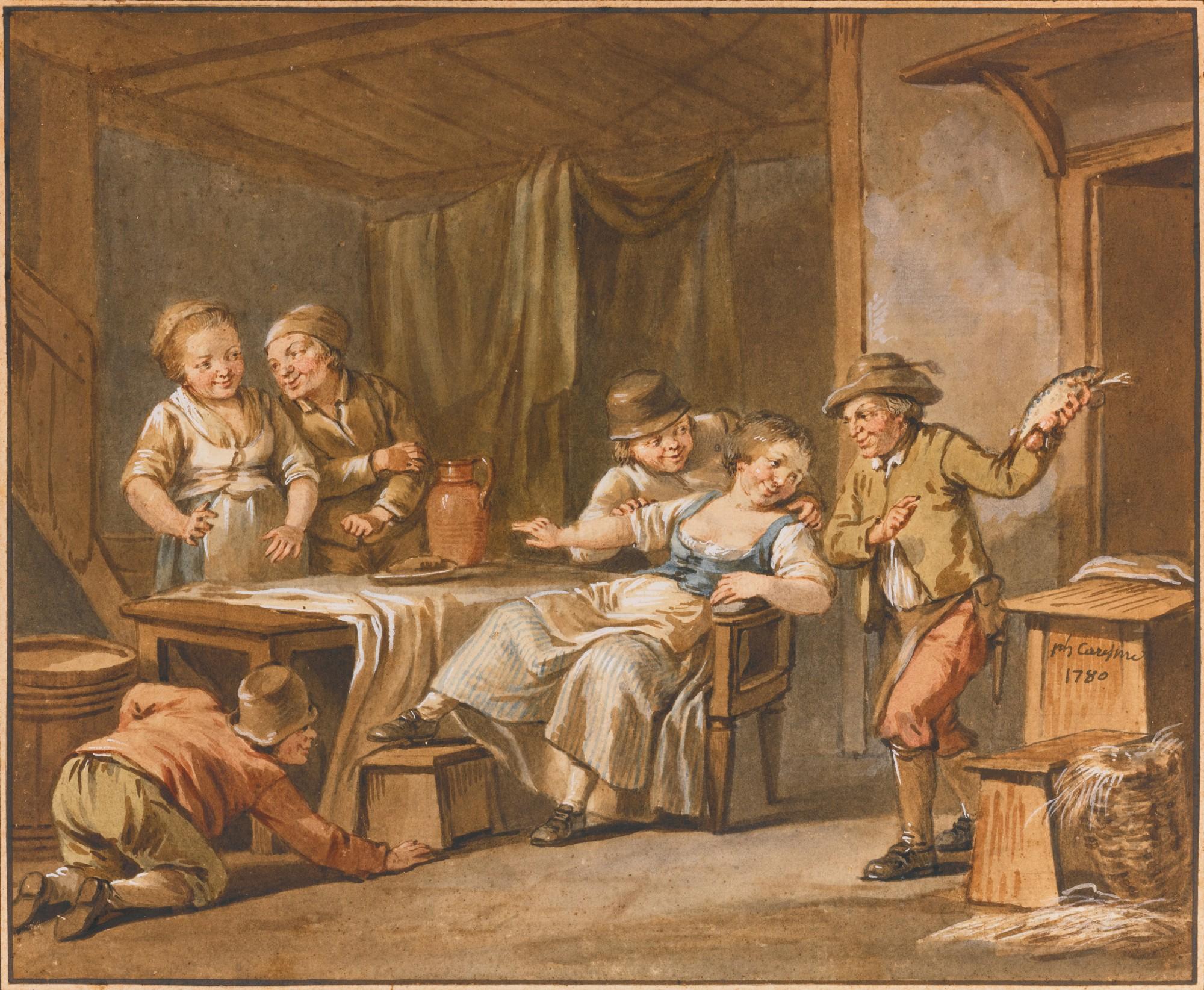 Jacques-Philippe Caresme - Peasants in a tavern