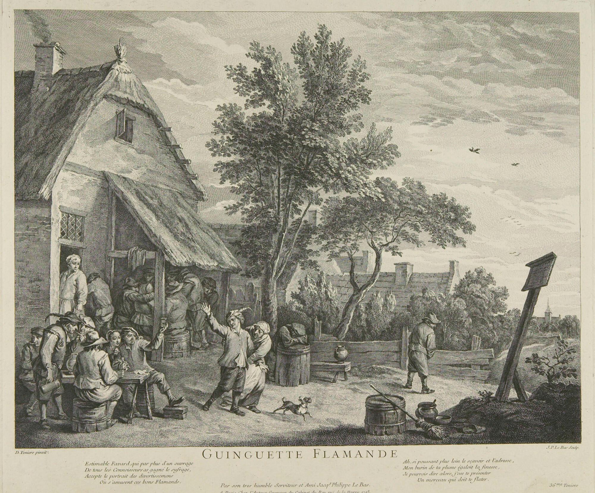 Jacques Philippe Le Bas - 5 Bll.: Flämische Dorfszenen.