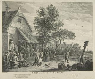 Jacques Philippe Le Bas - 5 Bll.: Flämische Dorfszenen.