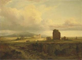 Jacques-Raymond Brascassat - Taureau Poursuivant Un Chien Près de La Via Appia