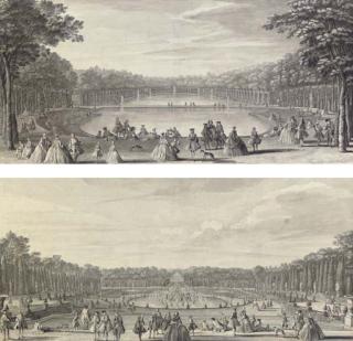 Jacques Rigaud - L\'Ile royale et le Bassin du Miroir; and Vue du Bassin de Latone prise du bord de la terrasse