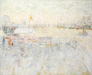 Jacques Truphémus - L\'arrive d\'un remorqueur au port d\'Amsterdam\'