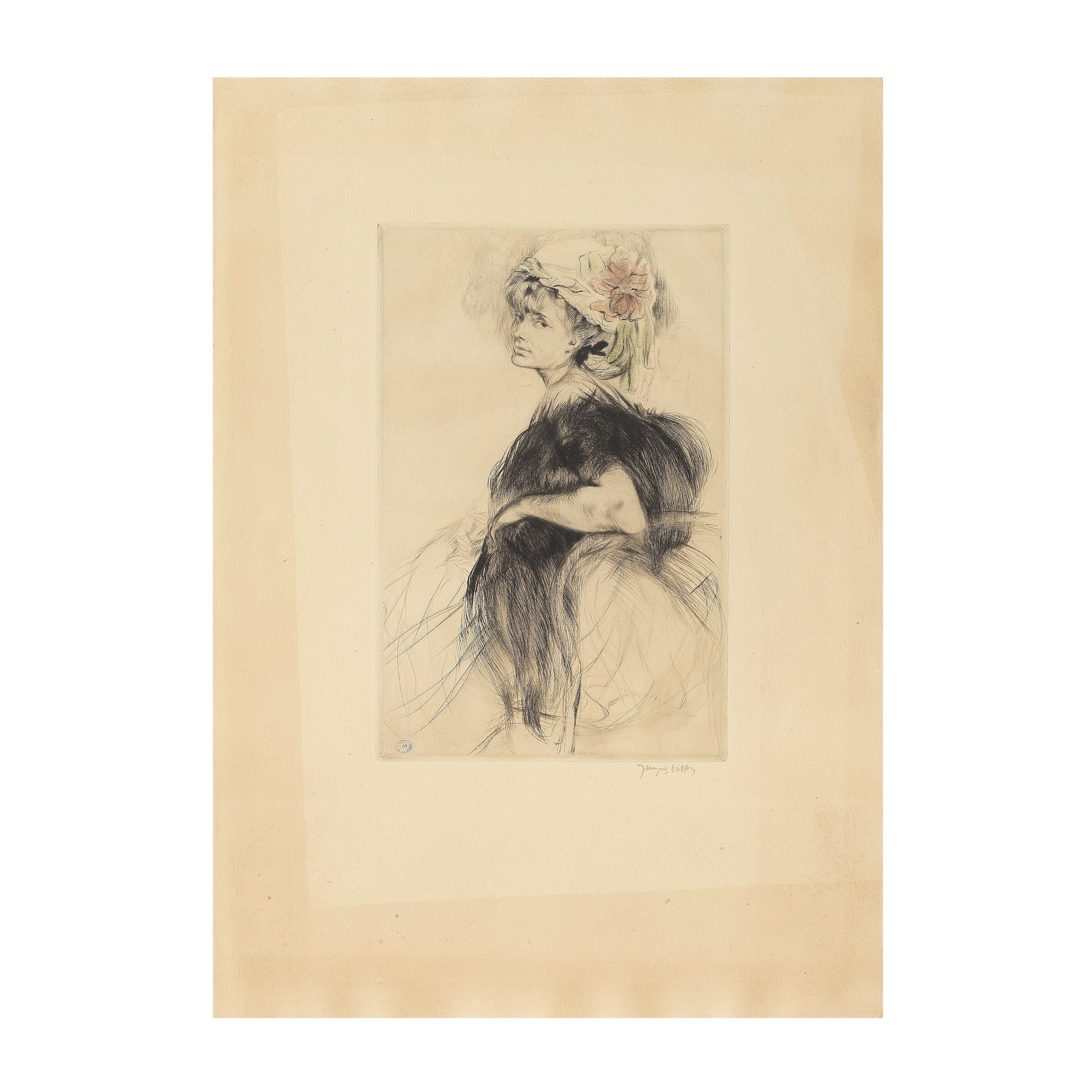 Jacques Villon - Au bois ou Lili au Boa Noir, circa 1905