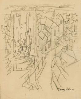 Jacques Villon - Beaugency (et quatre autre dessins)