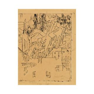 Jacques Villon - Frontispice pour Mystères de Paris d\'André Frenaud n°13