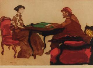 Jacques Villon - La partie de jacquet (G. & P. E79)