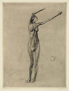 Jacques Villon - Nu debout bras en l\'air (Ginestet & Pouillon E245)