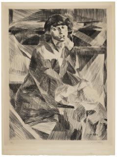 Jacques Villon - Portrait De Jeune Femme
