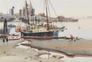 Jade Fon - Clam Digger, Oakland Estuary; Lone Fisherman (A Group Of Two)