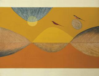 Jagdish Swaminathan - Untitled (Bird, Tree and Mountain Series)