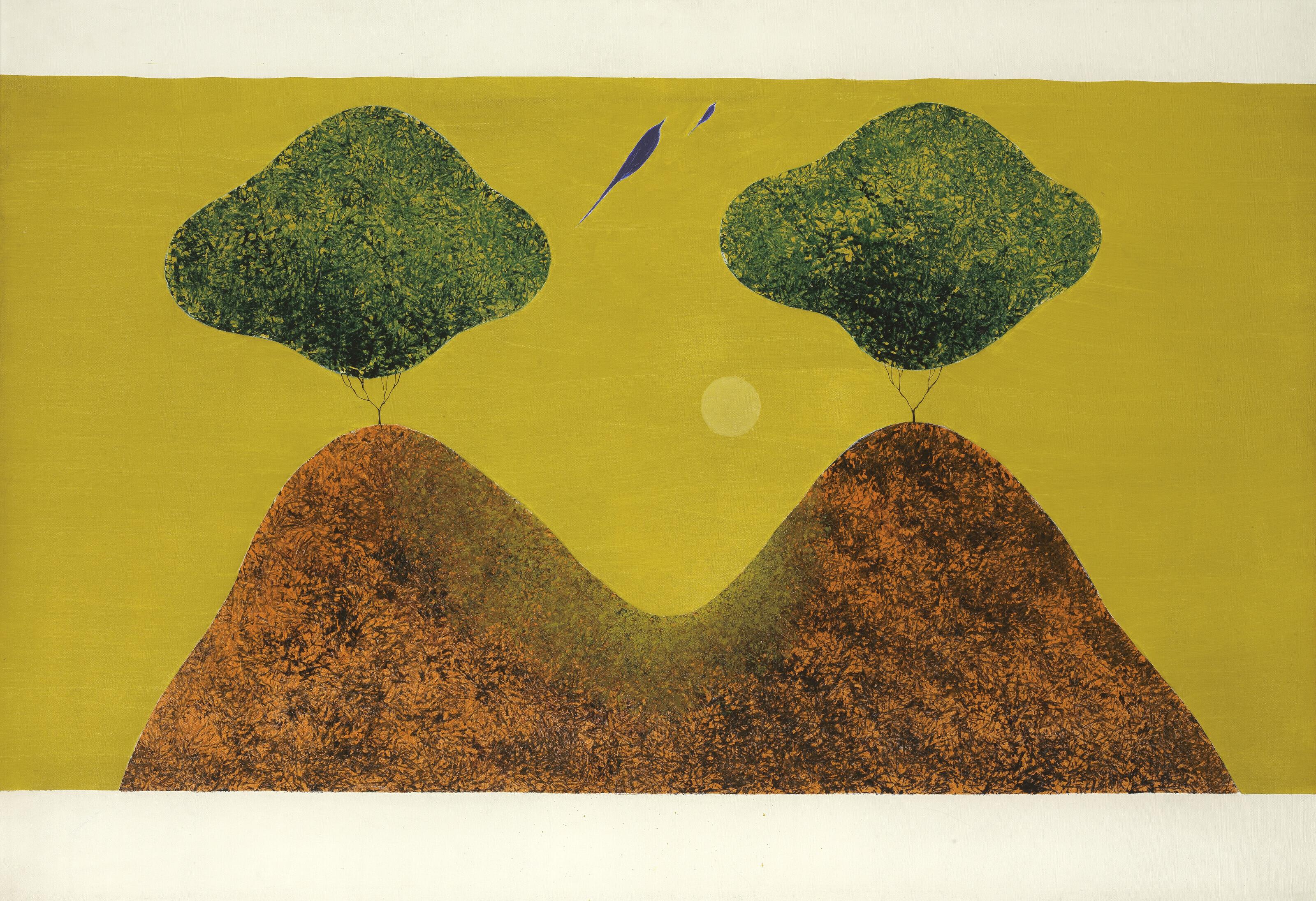 Jagdish Swaminathan - Untitled (Bird, Tree and Mountain Series)