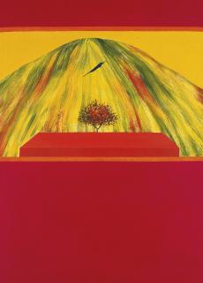 Jagdish Swaminathan - Untitled (Bird, Tree And Mountain)