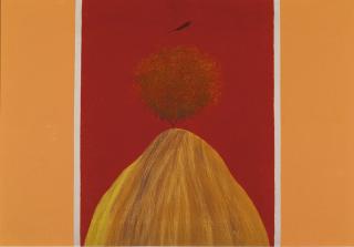 Jagdish Swaminathan - Untitled (Bird, Tree And Mountain)