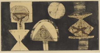 Jagdish Swaminathan - Untitled (Still Life with Black Ground)