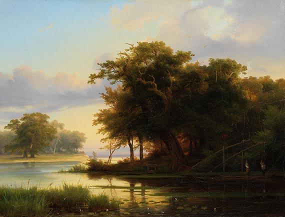 Jakob Becker - Niederrheinauen mit Netzfischern