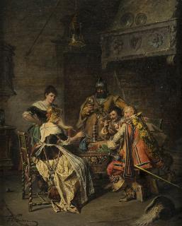 Jakob Emanuel Gaisser - Interno con armigeri e donne