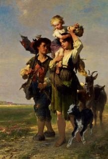 Jakob Grünenwald - Kinder mit Geißen