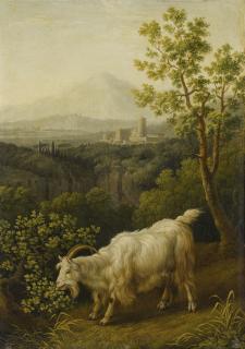 Jakob Philipp Hackert - A Male Goat In An Italianate Landscape