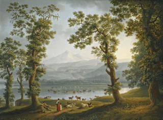 Jakob Philipp Hackert - A View Across The Volturno River Towards Alife, Piedimonte Matese, And The Matese Mountains Rising Beyond 