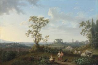 Jakob Philipp Hackert - A view of Rome seen from the Villa Patrizi, with Santa Maria Maggiore and San Giovanni in Laterano beyond