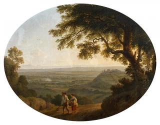 Jakob Philipp Hackert - Blick von Albano auf das Castello Savelli, die pontinische Ebene und den Monte Circeo