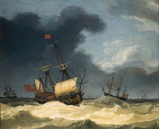 Jakob Philipp Hackert - English frigates in rough seas