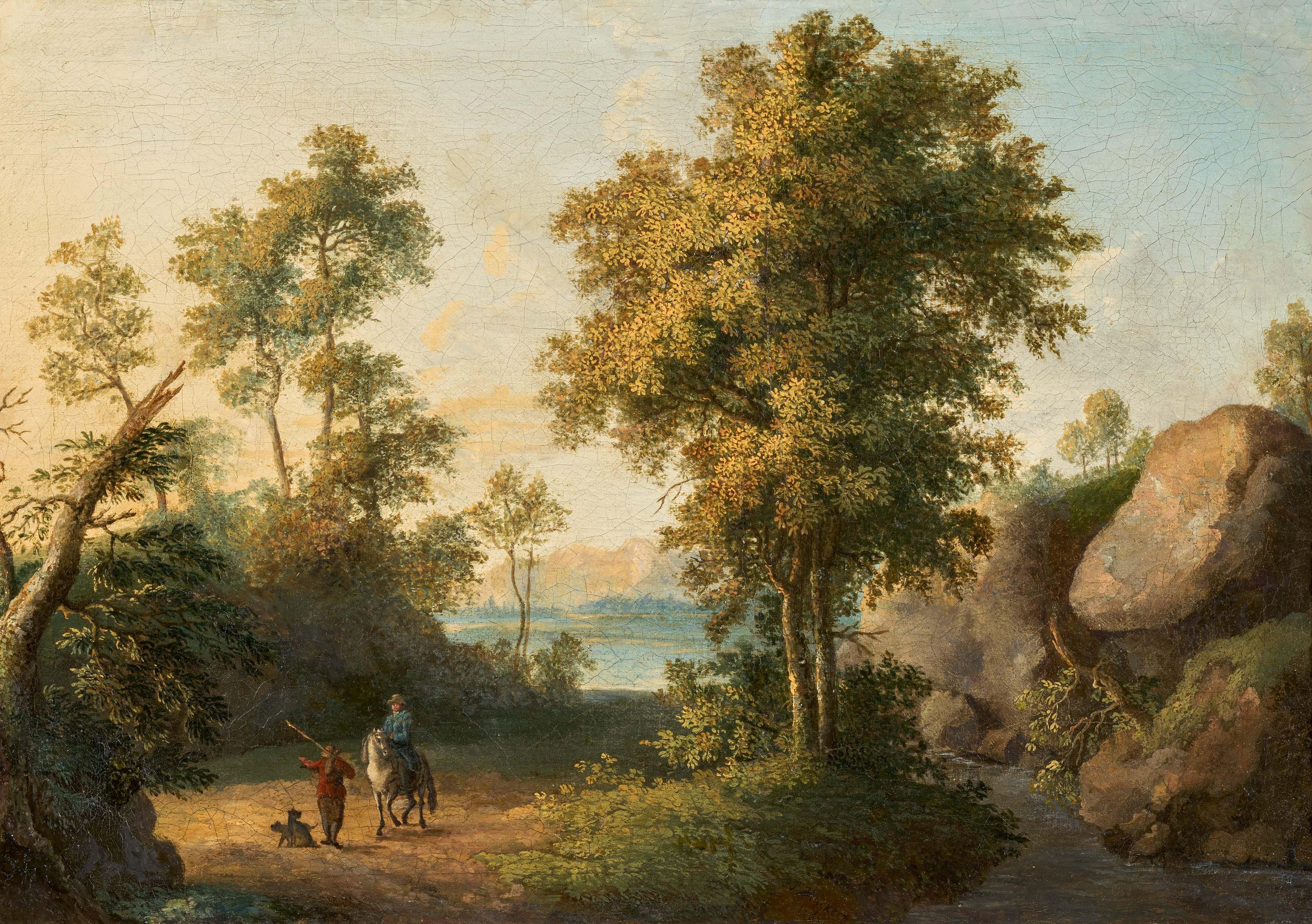 Jakob Philipp Hackert - Felsige Waldlandschaft mit einem See.