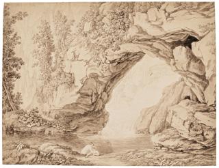 Jakob Philipp Hackert - Neptune\'S Grotto At Tivoli, 1781