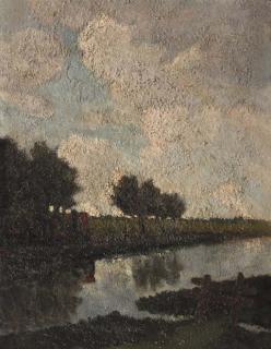 Jakob Smits - A Farmhouse Along A Canal