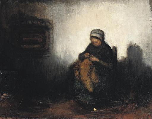 Jakob Smits - Interieur Avec Brodeuse - Interior With Embroiderer