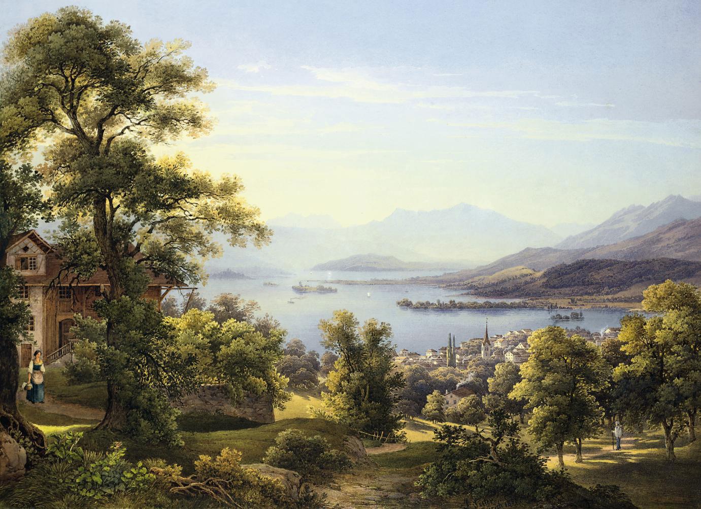 Jakob Suter - View of Horgen on the Lake of Zürich, Switzerland
