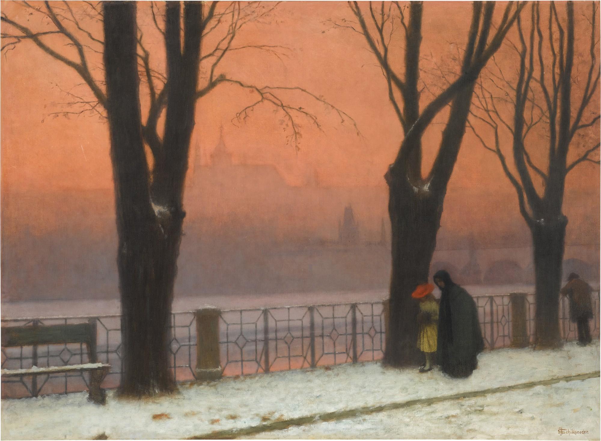 Jakub Schikaneder - Winter in Prague