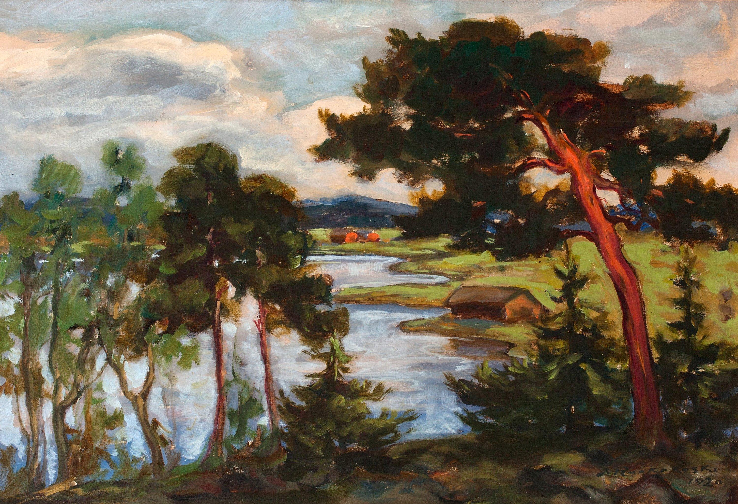 Jalmari Ruokokoski - Landskap med tallar