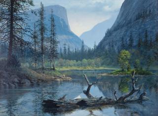 James A. Fetherolf - Yosemite Reflections 18 x 24 in. framed 26 1/2 x 33 in.
