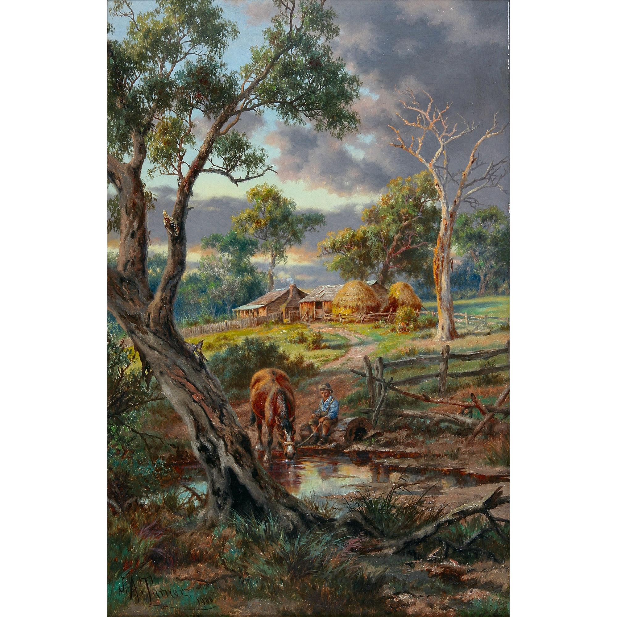James A. Turner - Ausa Watering The Horse