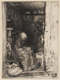 James Abbott Mcneill Whistler - La Vielle aux Loques, from Twelve Etchings from Nature Series