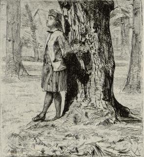 James Abbott Mcneill Whistler - Seymour Standing under a Tree (Kennedy 31)