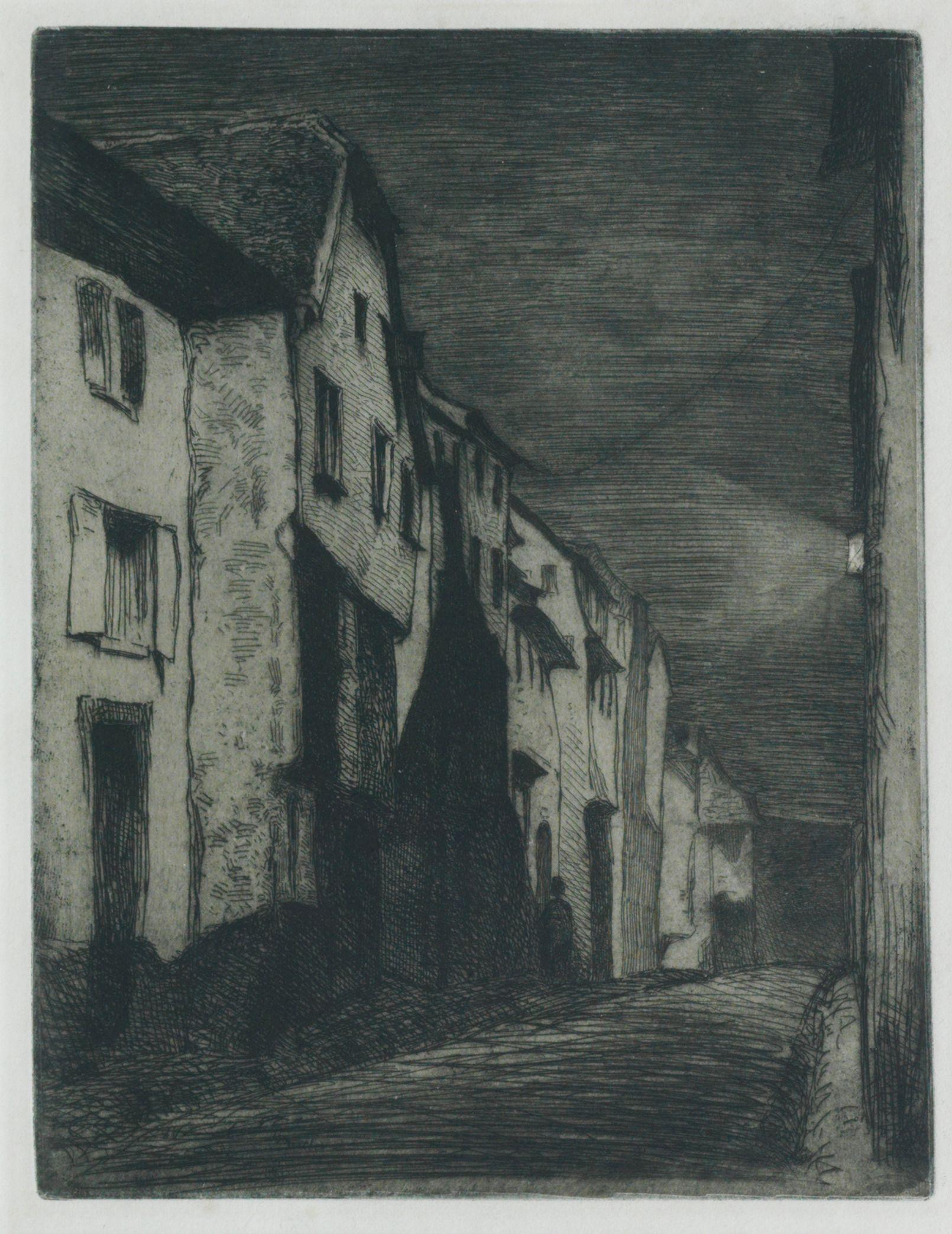 James Abbott McNeill Whistler - Street at Saverne, from Twelve etchings from Nature (The French Set)