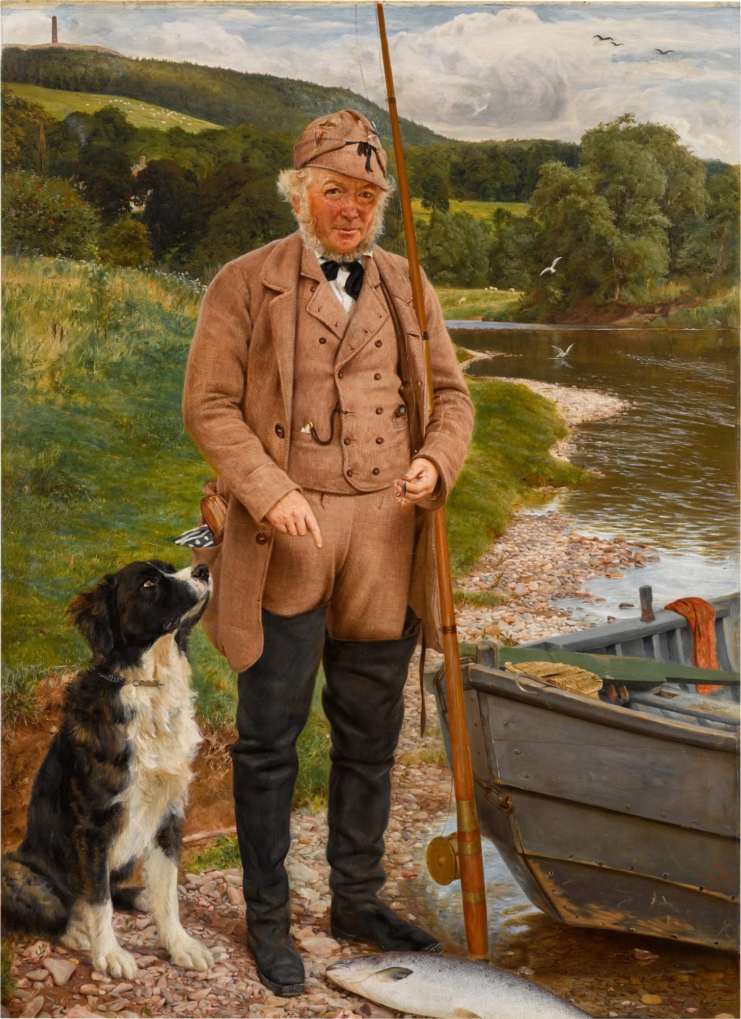 James Archer, R.S.A. - Robert Kerss, Gamekeeper and Fisherman at Monteviot