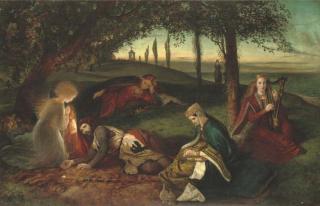 James Archer, R.S.A. - The Sancgreall, King Arthur Healed of His Grievous Wound