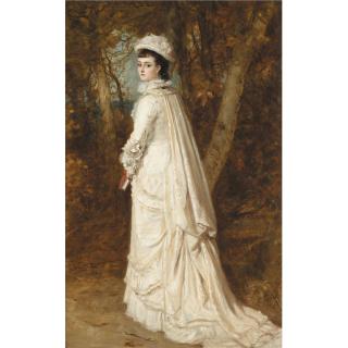 James Archer R.S.W. - Portrait Of Mary Carrie